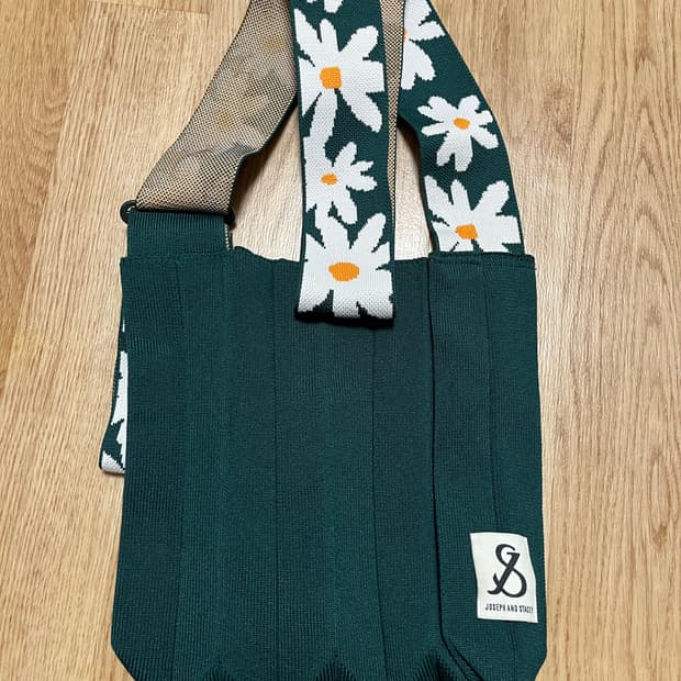 조셉앤스테이시 플리츠 니트백 가방 그린 데이지