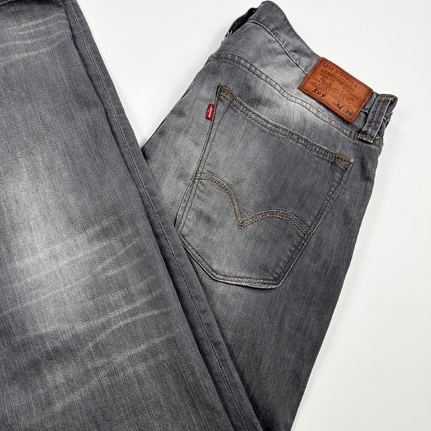 리바이스 504 오리지널 워싱 흑청 데님 팬츠 (36인치)