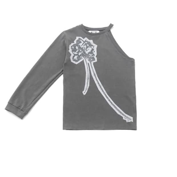 wettag 웻태그 FLOWER UNBALANCE TOP CHARCOAL