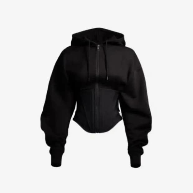 (M) 뮈글러 H&M 콜라보 코르셋 후드집업 블랙