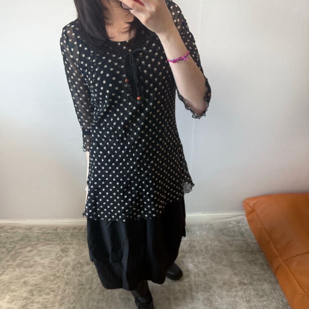 Polka Dot Sheer Tunic & Cami Set