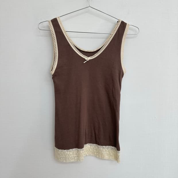 lace brown sleeveless