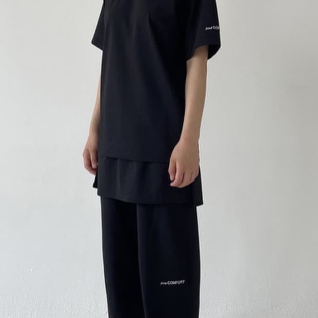 지초이 컴포트 jichoi comfort 22-003 레이어드 팬츠 블랙