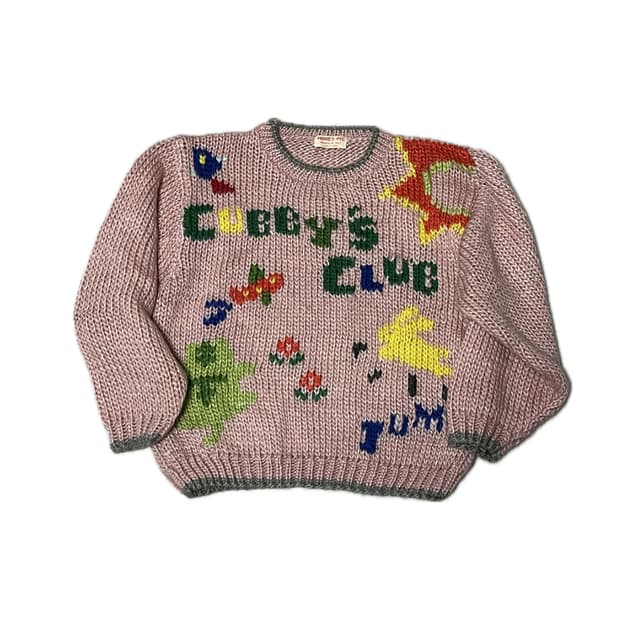 빈티지 벌룬 영문 니트