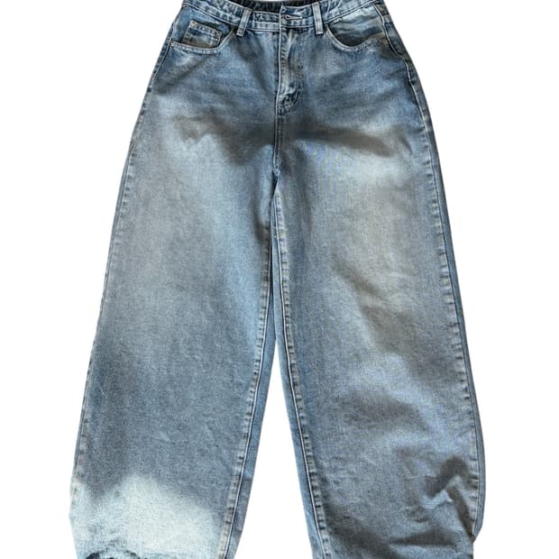 스냅 데님 팬츠