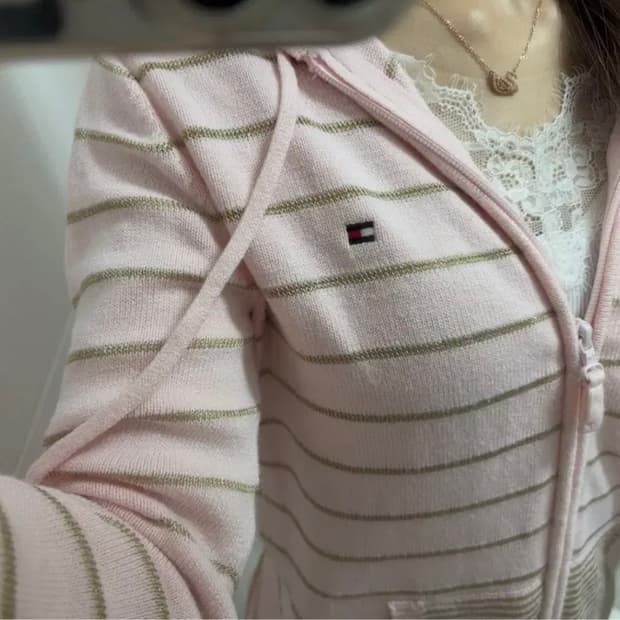 타미힐피거 딸기우유 핑크 후드집업 빈티지