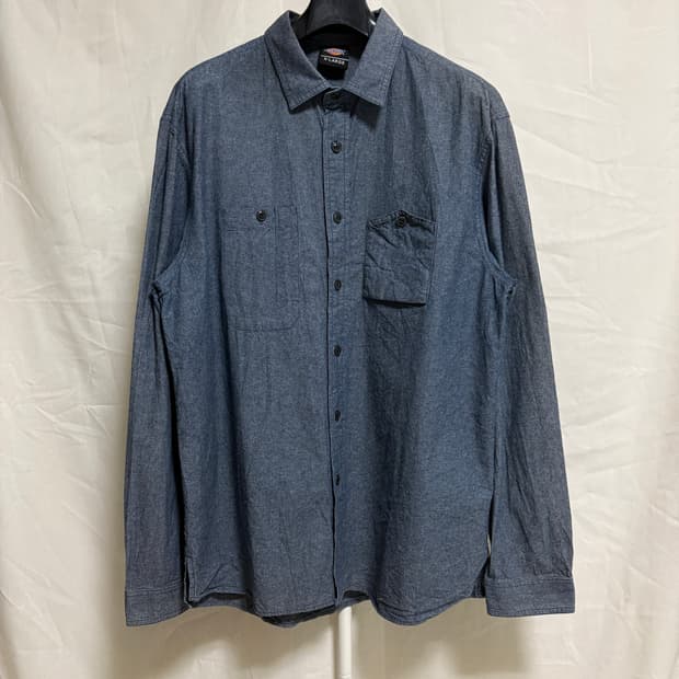 디키즈 샴브레이 워크셔츠 / 블루, XL