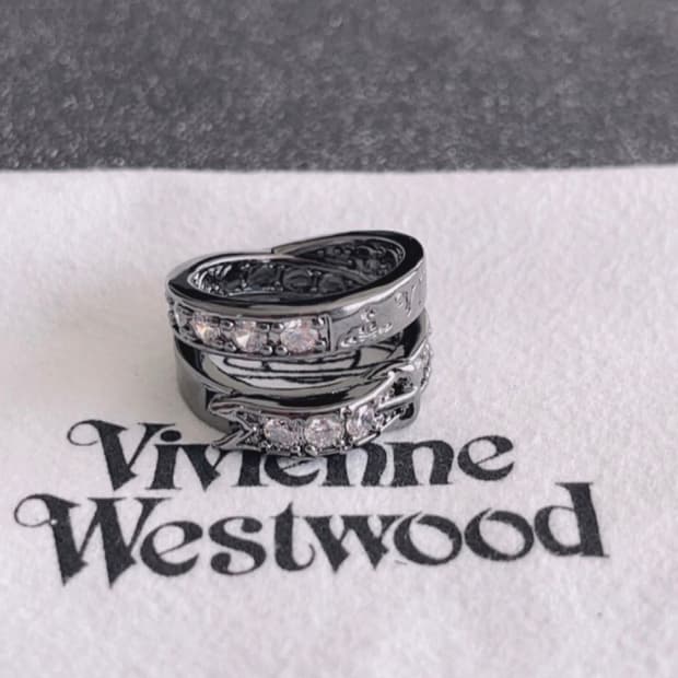 비비안웨스트우드 아카이브 크리스탈 큐빅 2단 벨트링