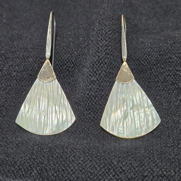 남미 엔틱 조개 실버귀걸이