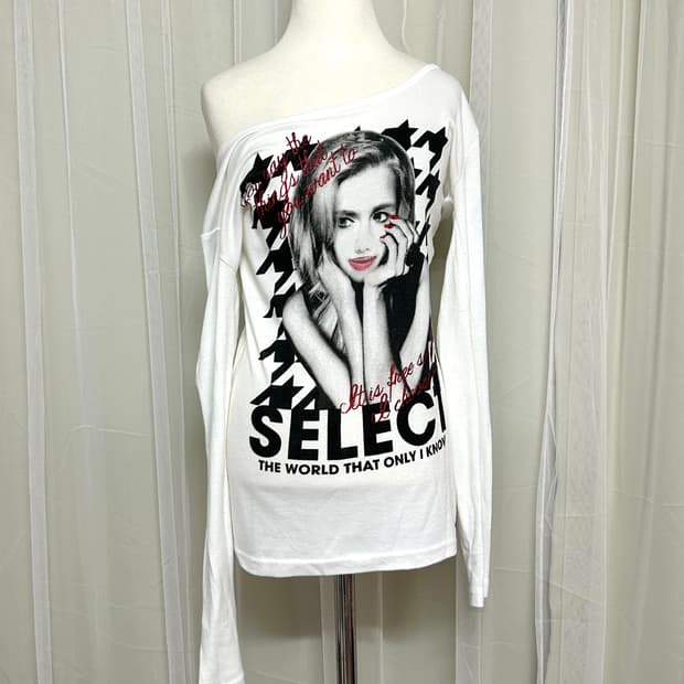 세실맥비 Y2K 글리터 프린팅 원오프 롱슬리브