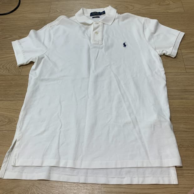 M/100] polo 폴로 랄프로렌 화이트 피케 반팔 카라티 (커스텀핏)