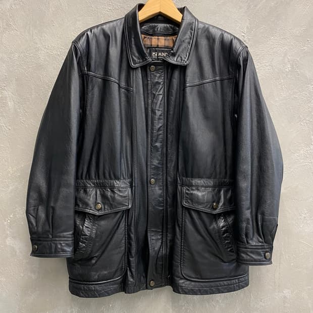 [L-XL] 90s Vintage 빈티지 소가죽 레더 코트