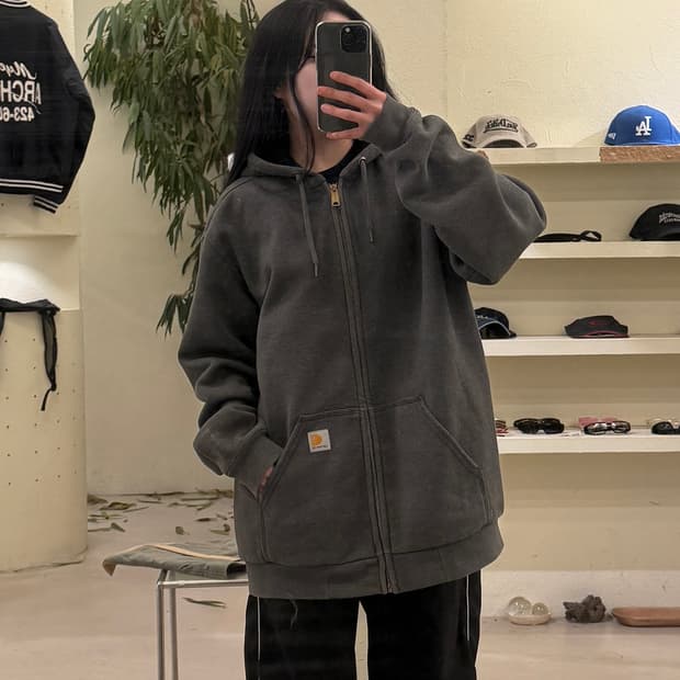 칼하트 집업 후드 워크 후디 차콜 U416