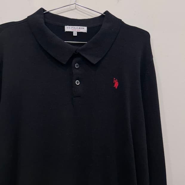 U.S POLO ASSN 자수로고 니트 긴팔카라티