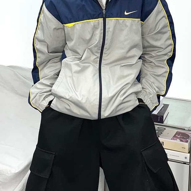 나이키 00s 그레이 네이비 바람막이 점퍼 170