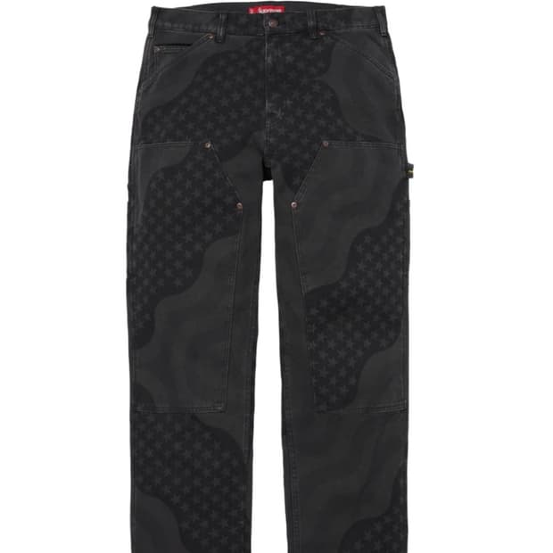 슈프림 플래그 더블 니 페인터 팬츠 블랙 - 26SS