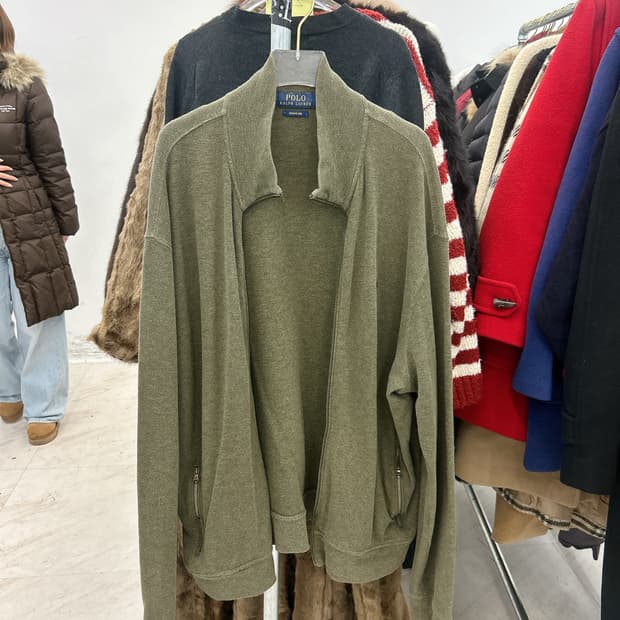 폴로 랄프 로렌 코튼 풀집 가디건 (카키) 아엘구매