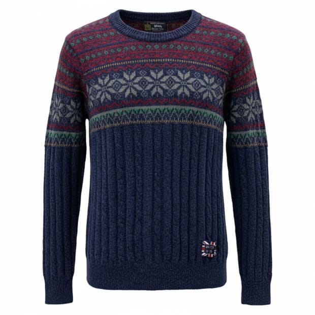 일본 빈티지 gim 브리티쉬 울 100 노르딕 니트 1822