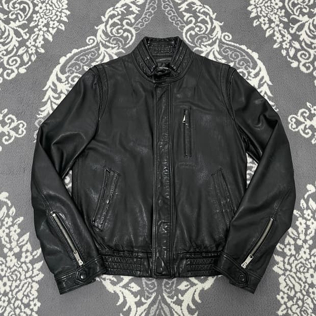 None Black Lambskin Rider Jacket