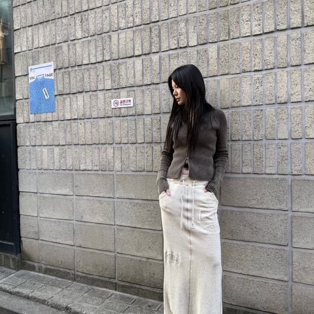 GOA 그런지 하이웨스트 롱 스커트