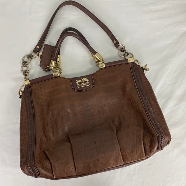 코치 메디슨 캐롤라인 악어 투웨이백 숄더백 토트백