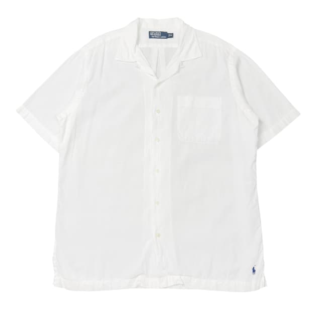 (M) 폴로 랄프로렌 리넨 반팔 셔츠 화이트