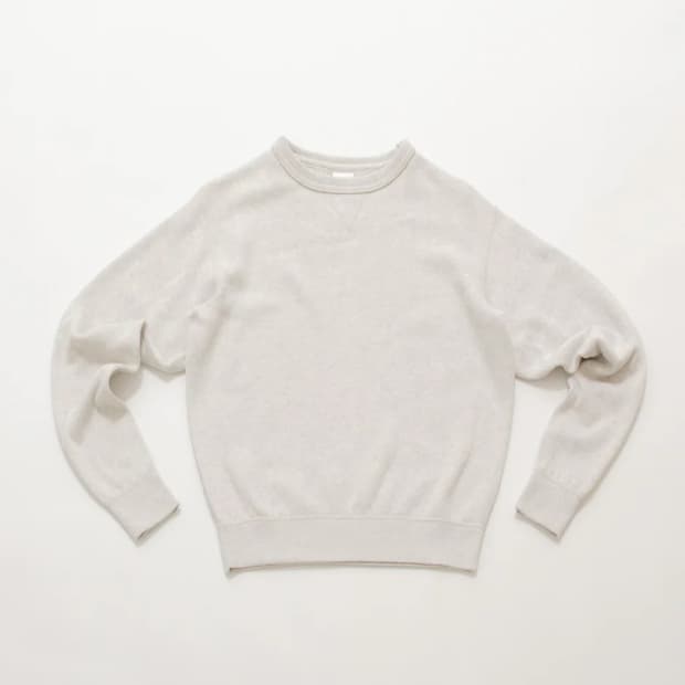 새상품 야에카 코튼 니트 크루넥 스웻셔츠 라이트그레이 라지