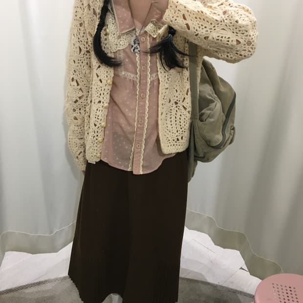 울 크로쉐 가디건