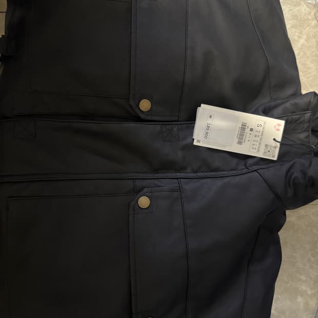 S사이즈 자라 레더 이펙트 파카 블랙 3715/412/800