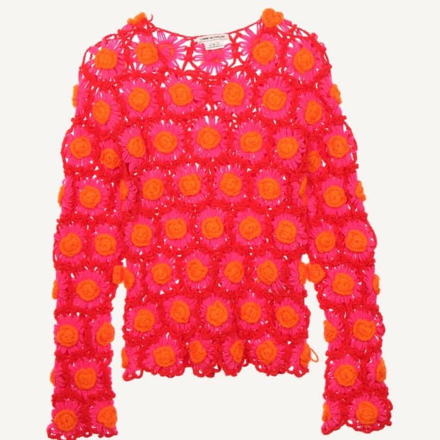 꼼데가르송 크로쉐 니트