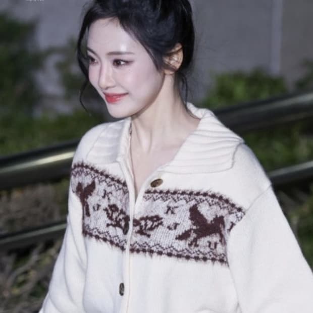 Kijun 닝닝 Nordic Knit Cardigan + Skirt