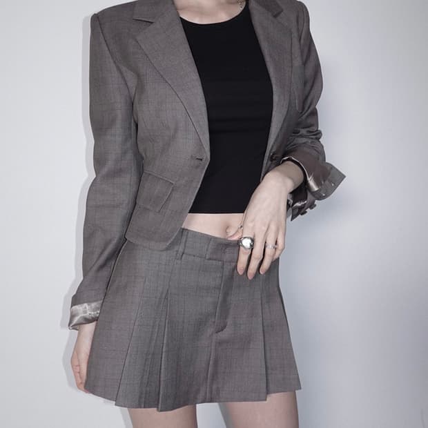 (새상품) 페일제이드 데뮤어 드뮤어 크롭 셋업 스커트 브라운 