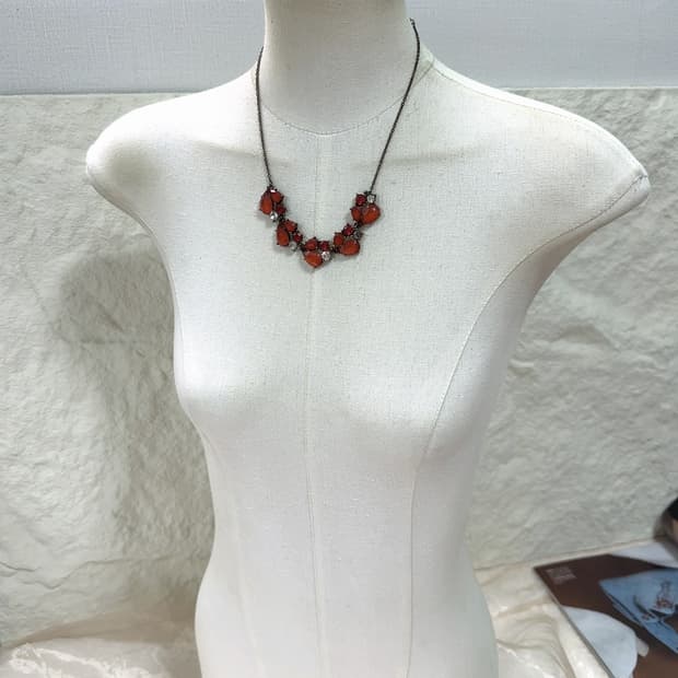 빈티지 고딕 다크 레이어드 오리엔탈 황동체인 목걸이