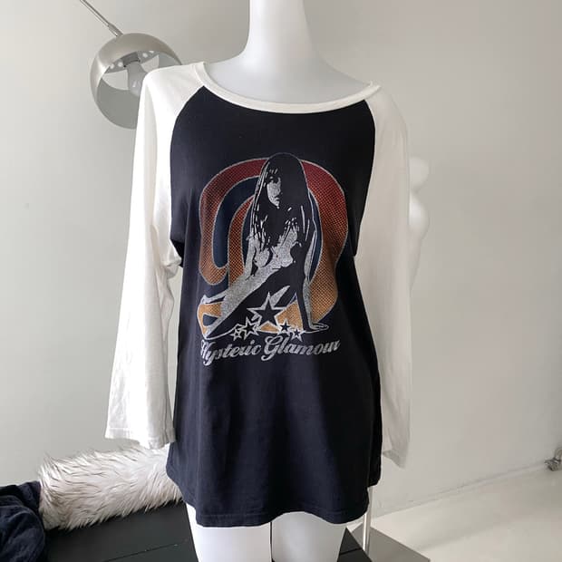 히스테릭글래머 걸즈 레글런 7부 티셔츠