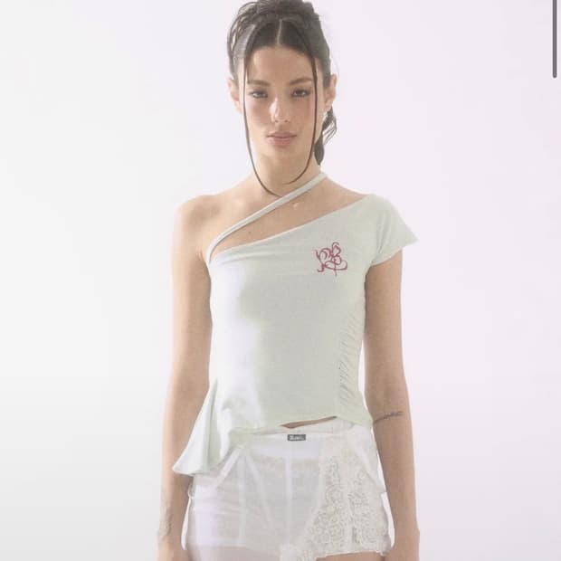 배디 One Shoulder Drape Sleeveless 페일민트나시