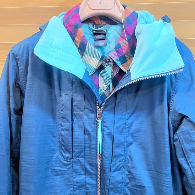 노스페이스 여성 네이비 후드집업점퍼 패딩셔츠 셋업