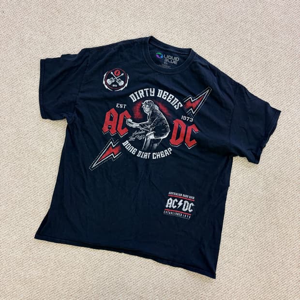 XL ACDC 빈티지 반팔 티 0716D1