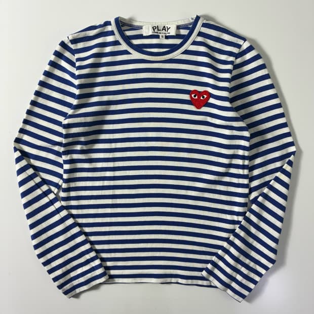 Comme des Garcons  꼼데가르송 하트와펜 스트라이프 롱슬리브