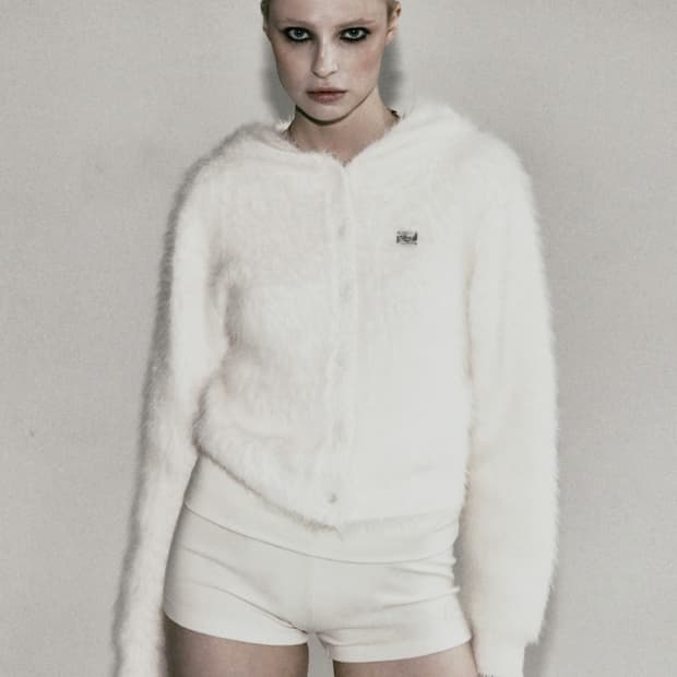 (새상품)배드블러드 모헤어 가디건 크림