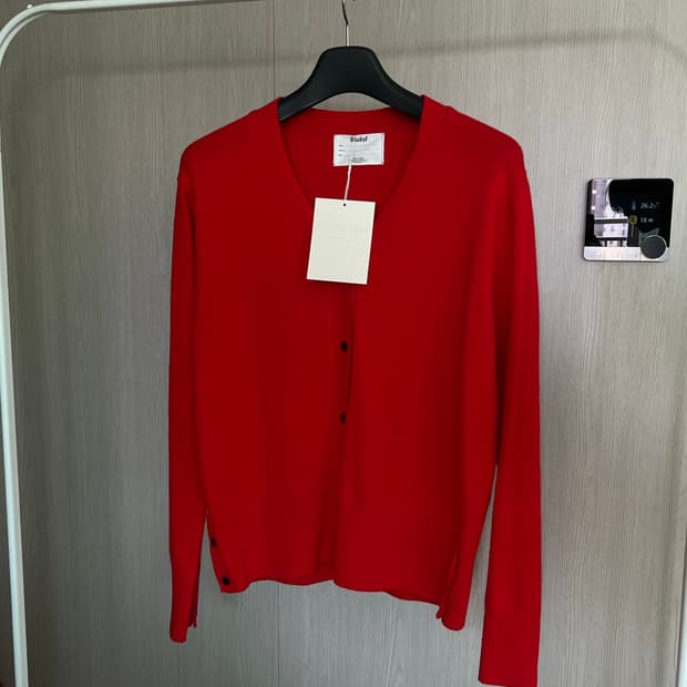 블루썬플라워 블룸 램스 울 레드 가디건 [새상품] L사이즈
