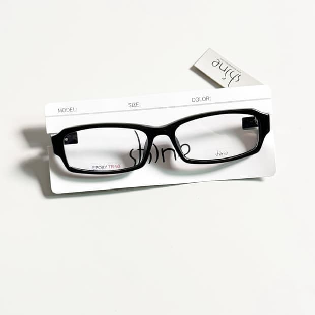 샤인 Shine 블랙 뿔테 스퀘어 에폭시 프레임 빈티지 안경