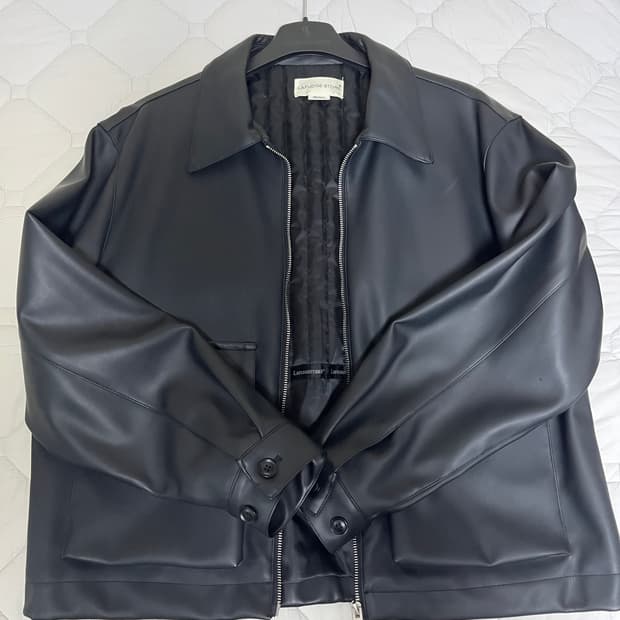 라퍼지스토어 비건 레더 자켓 블랙