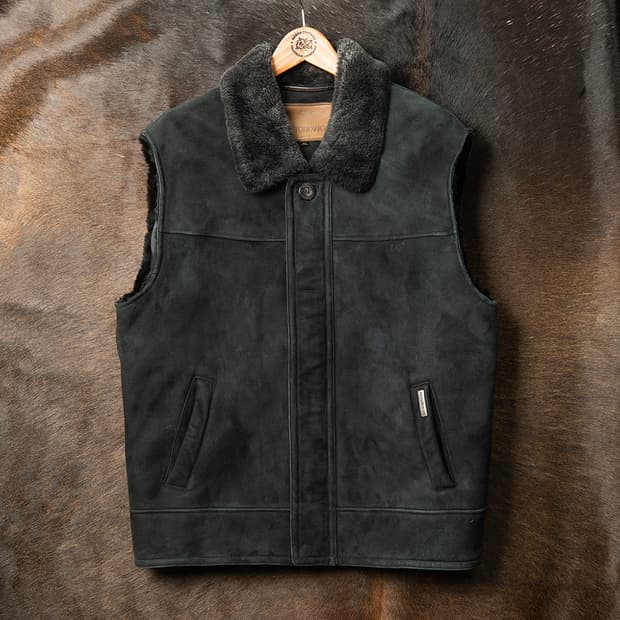 [110] 90s 안토노비치 by 진도모피 양가죽 시어링 베스트 블랙