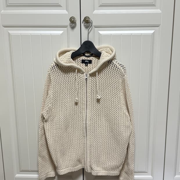 스투시 메쉬 후드 집업 내츄럴