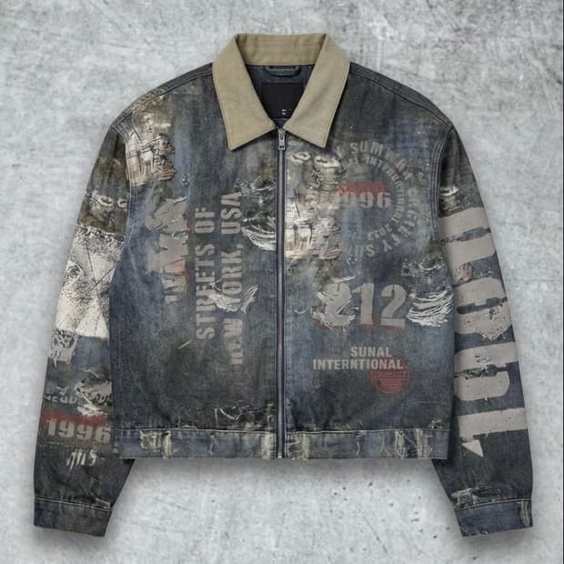 빈티지 크롭 데님 자켓 