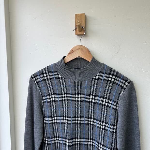 15345 - 버버리 체크 울 니트 (울 95%)