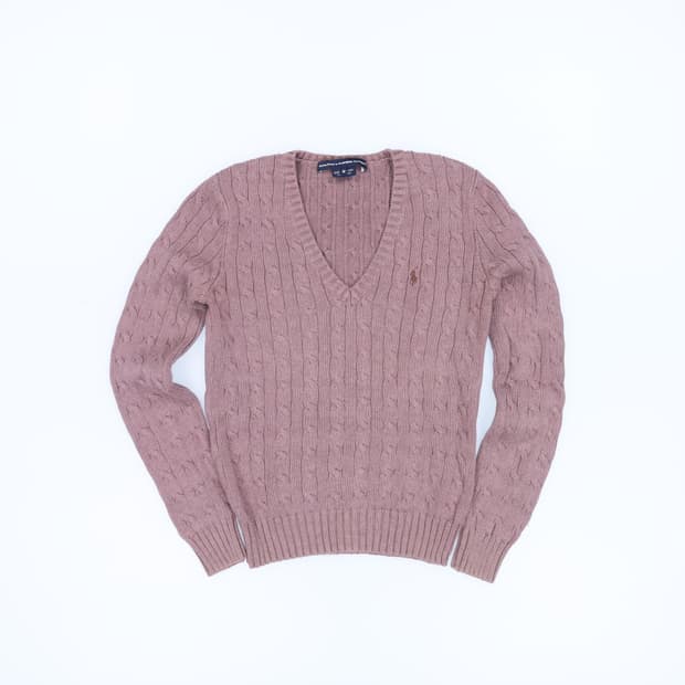 M 폴로 랄프로렌 브이넥 케이블 니트 4201