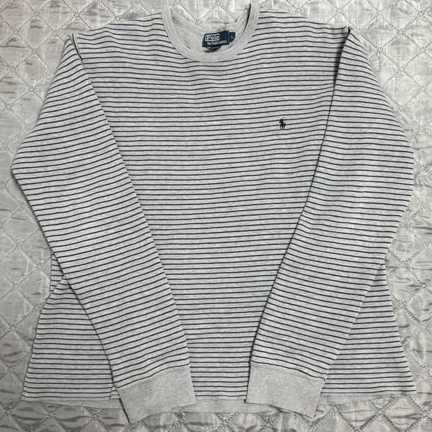 폴로 랄프로렌 스트라이프 그레이 롱슬리브