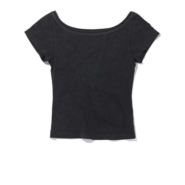 미스치프 bleached wide neck 반팔