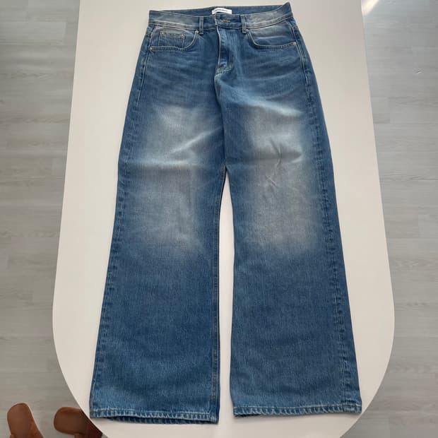 브랜디드 와이드 진 팬츠 (사이즈 32)